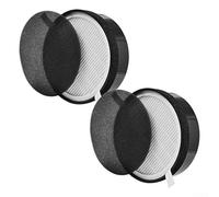 Paquete de 2 filtros de repuesto para purificador de aire -H132 - H13 True HEPA y prefiltro de carbón activado para polvo humo pelo de mascotas