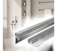 Paquete De 2 Guías En U Para Puertas De Ducha De Cristal, Guía De Acero Inoxidable Con Almohadilla Protectora Para Uso Residencial Y Comercial(12mm(1/2"),L-85cm/33.5")