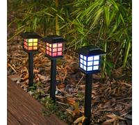 Paquete de 2 luces solares para camino, lámpara Solar para exteriores, IP65, impermeable, iluminación de paisaje, para jardín, Patio, pasarela, decoración de entrada
