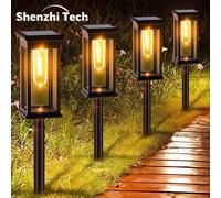 Paquete de 2 luces solares para exteriores IP65, lámpara de césped impermeable, iluminación LED para camino de paisaje, Patio, camino, pasarela, decoración de entrada