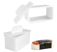 Paquete de 2 prensas antiadherentes para hacer sushi, sin BPA, molde onigiri, prensa de carne, no tóxica, spam hawaiano Musubi Maker Mold (blanco)