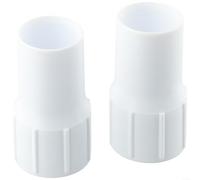 Paquete de 2 puños de extremo de manguera de piscina para cabezal de vacío de 38 mm y conexión de skimmer, adaptadores de ajuste de tornillo de plástico blanco para herramientas de limpieza de