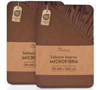 Paquete de 2 sábanas Ajustables de Microfibra! Muchos tamaños y Colores de Marca (sábanas 90x200-120x200 cm, Marrón Chocolate)