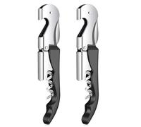 Paquete de 2 sacacorchos de camarero resistente, abridor de vino profesional de doble bisagra con cortador de aluminio, llave de vino de acero inoxidable para meseros, camareros y bares domésticos
