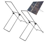 Paquete de 2 soportes de panel solar, soporte de montaje solar plegable, soporte flexible para panel solar hecho de acero inoxidable, estante móvil para paneles solares, RV, techo, barco