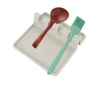 Paquete de 2 soportes duraderos para cucharas con almohadilla de goteo, soporte de silicona para utensilios, sin BPA, resistente al calor para estufa, soporte para cuchara para encimera de cocina,