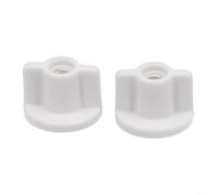 Paquete de 2 tuercas traseras de repuesto de fijación inferior de asiento de inodoro de 6 mm, tuercas traseras de plástico blanco para una instalación segura de bisagras de tapa de inodoro, compatible