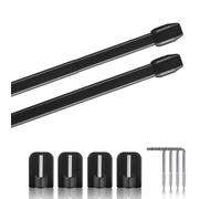 Paquete de 2 varillas para cortinas extensibles, 2 barras para cortinas con ganchos autoadhesivos - Fijación sin perforación (Color: Negro, Tamaño: 80-120 cm)