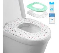 Paquete de 20 fundas desechables para asiento de inodoro, impermeables, no tejidas, fundas de asiento de inodoro desechables para viajes, fundas de asiento desechables para salidas, hotel, hospital