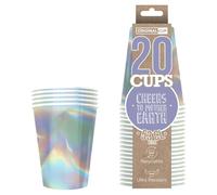 Paquete de 20 vasos de papel oficiales originales Rainbow | Vasos de Papel Americanos Iridiscentes 53cl | Vasos de papel reciclables ultrarresistentes | OriginalCup®