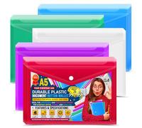 Paquete de 25 carteras de papel transparentes brillantes A5, varios colores