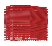 Paquete de 25 hojas de sierra alternante de 6 pulgadas 6/12 TPI para corte de madera incrustado en clavos, hoja de sierra alternante bimetálica para cortar madera con perno y clavo, cuchillas