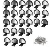 Paquete de 25 protectores de nieve con costuras de pie para techos de metal con juntas de sellado y tornillos, sistema de retención de nieve de techo resistente para evitar que el hielo se deslice