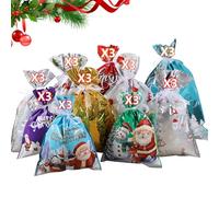Paquete de 25 tamaños surtidos con diseños festivos de Papá Noel, reno, muñeco de nieve, para regalos de vacaciones, decoración de fiestas, bolsas de regalo