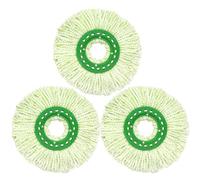Paquete de 3 cabezales de fregona de repuesto para fregona giratoria Libman Tornado, cabezal de repuesto de fregona giratoria de microfibra, fácil de reemplazar, lavable a máquina, verde y blanco
