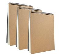 Paquete de 3 cuadernos de bocetos A4, portadas de papel kraft, cuadernos de bocetos, 90 páginas/30 hojas para adultos y niños, apto para lápices, bolígrafos de acuarela, pinturas al óleo, marcadores