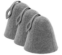 Paquete de 3 gorros de sauna gorro transpirable para mujeres y hombres gorro de lana para spa y sala de vapor gris.