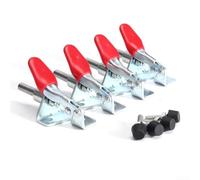 Paquete de 4 abrazaderas verticales GH-301AM, capacidad de sujeción de 100 libras, herramienta manual de liberación rápida, abrazadera de émbolo galvanizada de hierro para soldadura, carpintería