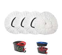 Paquete de 4 cabezales de repuesto para fregona O-Ceda de repuesto para fregona giratoria, recambios de fregona giratoria de microfibra, cabezal de fregona de fácil limpieza, lavable a máquina