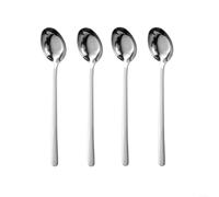 Paquete de 4 cucharas de acero inoxidable 316 de mango largo, utensilios de servir de 20,8 cm para ollas profundas y cuencos grandes, resistentes a la corrosión, aptas para lavavajillas, herramientas