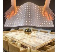 Paquete de 4 hojas de retroiluminación LED de 24 V, 36 W, 3000 K, blanco cálido, 19.3 x 9.6 pulgadas cada unidad, panel LED flexible regulable para encimeras de piedra translúcida retroiluminada