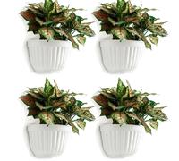 Paquete de 4 macetas verticales de Resina para Colgar en la comparación, para Jardín, Sala de estar, Ventana, plantas, Flores, Hierbas, balcón, barandilla, estante, Valla, decoración de enrejado. Mult