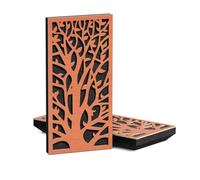 Paquete de 4 paneles decorativos acústicos estrechos | 50 x 25 cm | Absorción de sonido interior del hogar y control de eco | Diseño moderno orgánico | Grosor del modelo: [K2-33 mm | Cereza]