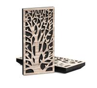 Paquete de 4 paneles decorativos acústicos estrechos | 50 x 25 cm | Absorción de sonido interior del hogar y control de eco | Diseño moderno orgánico | Grosor del modelo: [K2-33 mm | Sonoma]