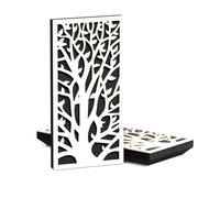 Paquete de 4 paneles decorativos acústicos estrechos | 50 x 25 cm | Absorción de sonido interior del hogar y control de eco | Diseño moderno orgánico | Grosor del modelo: [K2-33 mm | Blanco]
