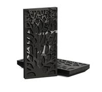 Paquete de 4 paneles decorativos acústicos estrechos | 50 x 25 cm | Absorción de sonido interior del hogar y control de eco | Diseño moderno orgánico | Grosor del modelo: [K2-33 mm | Plástico negro