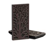 Paquete de 4 paneles decorativos acústicos estrechos | 50 x 25 cm | Absorción de sonido interior del hogar y control de eco | Diseño moderno orgánico | Grosor del modelo: [K2-33 mm | Wengué]