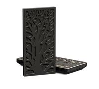 Paquete de 4 paneles decorativos acústicos estrechos | 50 x 25 cm | Absorción de sonido interior del hogar y control de eco | Diseño moderno orgánico | Grosor del modelo: [K2-53 mm | Negro]