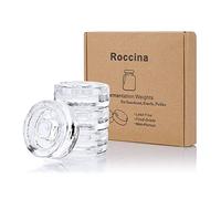 Paquete de 4 pesos de fermentación de vidrio de pepinillo con mango de fácil agarre para fermentar chucrut, encurtidos, Kimchi en tarro Mason de boca ancha