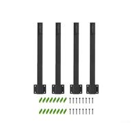 Paquete de 4 postes de luz de metal para jardín con ganchos de soporte de clip, kit de montaje de poste colgante resistente para patio al aire libre, valla de terraza, patio, fiesta, decoración, color