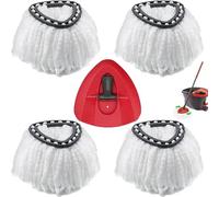 Paquete de 4 Recambios de Mopa, Compatibles con Vileda Turbo, Repuesto de Fregona Microfibra con Base Giratoria para Limpieza de Pisos