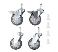 Paquete de 4 ruedas de goma termoplástica de 3 pulgadas con doble bloqueo y ruedas giratorias para reemplazo en carretillas, carritos de cocina y equipo de tienda