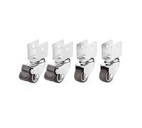 Paquete de 4 ruedas giratorias con freno, rueda con taco de goma blanda de 16/18 mm para accesorios de herramientas para muebles, ruedas para muebles (16 mm)