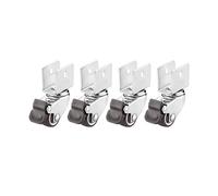 Paquete de 4 ruedas giratorias con freno, rueda con taco de goma blanda de 16/18 mm para accesorios de herramientas para muebles, ruedas para muebles (B,18 mm)