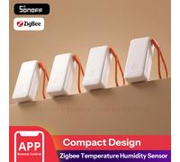 SONOFF SNZB-02B AirGuard TH Lite Zigbee Sensor de temperatura y sensor de humedad, termómetro higrómetro con notificación de aplicación, control remoto para invernadero y humidor de puros, paquete de