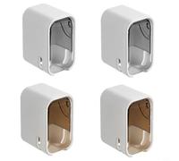 Paquete de 4 soportes para cepillos de dientes ABS con cubierta protectora que se monta en espejos, azulejos y vidrio sin daños en la pared