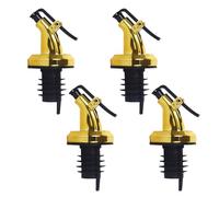 Paquete de 4 vertedores de botellas de vino, tapón de botella de aceite fácil de usar, dispensador de licor, tapón de bloqueo de vertedor de vino, para dispensador de licor de aceite