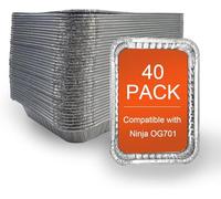 Paquete de 40 bandejas de goteo de aluminio para parrilla Ninja OG701 Woodfire para exteriores, bandeja de goteo también compatible con Weber Spirit, Genesis, Q Series Grill-Xian
