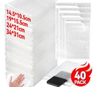 Paquete de 40 Sobres de Burbuja Transparentes Autosellables, Impermeables, Acolchados con Espuma para Envío y Almacenamiento 10PACK-L size