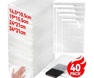 Paquete de 40 Sobres de Burbuja Transparentes Autosellables, Impermeables, Acolchados con Espuma para Envío y Almacenamiento 30PACK-L size