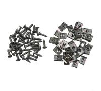 Paquete de 40 tornillos de metal tipo U con tornillos autorroscantes para proyectos de automóviles, bicicletas, camiones, color negro, 6 mm