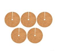 Paquete de 5 alfombrillas protectoras de fibra de coco, anillo de mantillo de coco natural para retención de humedad, disco de protección contra la hierba para plantas de jardín y macetas, (23 cm)
