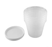 Paquete de 5 macetas transparentes para orquídeas con platillos, plástico ABS, macetas con agujeros de drenaje, para uso en interiores, recipientes transparentes para plantas suculentas y hierbas (19