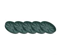 Paquete de 5 platillos de plástico para macetas de drenaje para soporte de plantas de interior y exterior con diseño de ranura, fácil de limpiar, blanco, gris y verde, 15,3 x 2,4 cm (gris)