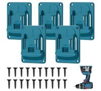 Paquete de 5 portaherramientas de montaje en pared para herramientas eléctricas Makita de 18 V, portabrocas de montaje en pared, portaherramientas de perforación, portamáquina, con 20 tornillos