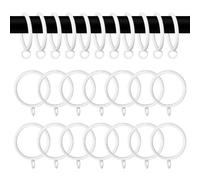 Paquete de 50 anillos de cortina de metal de 38 mm de diámetro interno, mate, resistentes al óxido, para barras de cortina, barras de cortina de ducha (blanco)